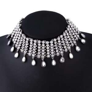 Indian Necklace set for Women, Party Jewelry, Choker set, Party Necklace, Rhinestone Choker Necklace, Water Drop necklace