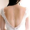 Glamorous Zircon Leaf Back Chain Necklace, Bridal Elegance, Long Water Drop Body Chain, Bridal Wedding Jewelry, Wedding Necklace