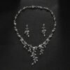 Branch Shape Necklace And Earring set, Bridal Necklace Set, Silver Wedding Necklace Earrings Set, Wedding Necklace for bride