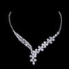 Cubic Zircon Jewelry Set for Women Stud Earrings and Necklace, Silver necklace, Wedding necklace set, Leaf style Wedding jewellery