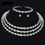 Bridal Necklace, Bridal Jewelry Rhinestone Choker, Silver Bridal Necklace And Earrings, Jewelry Set, Wedding Set, Jewellery For Bride, Wedding necklace set
