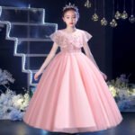 Girls pearl dress sequin sleeveless puffy dress flower girl wedding dress evening dress Girls embroidered dress princess dress