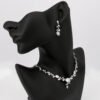Bridal Wedding Jewelry Set, Leaves Shape Zirconia Necklace And Earring, Wedding Necklace for bride, Party Jewelry