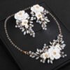 Flower Necklace Set, Flower Earrings Wedding Accessories Jewelry Party, Crystal Bridal Ornaments, Wedding Jewellery set