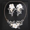Flower Necklace Set, Flower Earrings Wedding Accessories Jewelry Party, Crystal Bridal Ornaments, Wedding Jewellery set