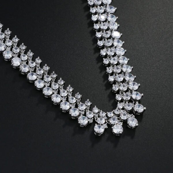Chunky Bridal Jewelry Sets Silver necklace set cubic zirconia Jewellery set Wedding Jewelry Sets for Women