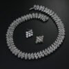 Chunky Bridal Jewelry Sets Silver necklace set cubic zirconia Jewellery set Wedding Jewelry Sets for Women