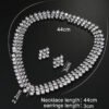 Chunky Bridal Jewelry Sets Silver necklace set cubic zirconia Jewellery set Wedding Jewelry Sets for Women
