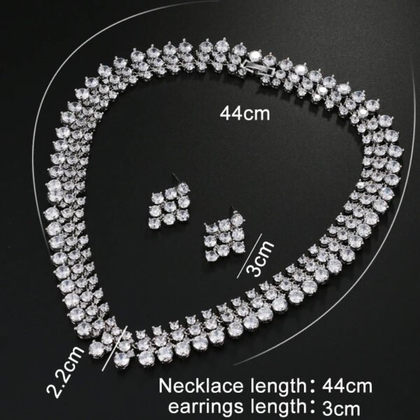 Chunky Bridal Jewelry Sets Silver necklace set cubic zirconia Jewellery set Wedding Jewelry Sets for Women