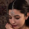 Head Chain Exquisite Cubic Leaf Forehead Headband Chain Hair Jewellery For Women Headpiece Bridal Wedding Head Chain, Wedding Headpiece