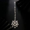 Head Chain Exquisite Cubic Leaf Forehead Headband Chain Hair Jewellery For Women Headpiece Bridal Wedding Head Chain, Wedding Headpiece