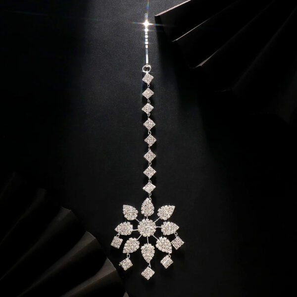 Head Chain Exquisite Cubic Leaf Forehead Headband Chain Hair Jewellery For Women Headpiece Bridal Wedding Head Chain, Wedding Headpiece