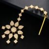 Head Chain Exquisite Cubic Leaf Forehead Headband Chain Hair Jewellery For Women Headpiece Bridal Wedding Head Chain, Wedding Headpiece