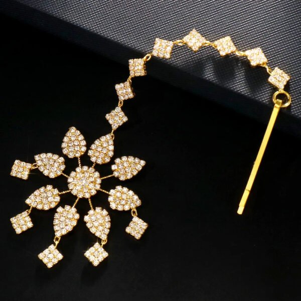Head Chain Exquisite Cubic Leaf Forehead Headband Chain Hair Jewellery For Women Headpiece Bridal Wedding Head Chain, Wedding Headpiece