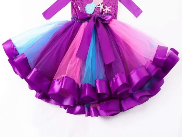 Mermaid Flower Dress with Hairband, Girls Tutu Dress, Mermaid Tutu Dress, Mermaid Dress, Mermaid Outfit, Mermaid costume