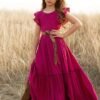 Princess Girls Lace Cotton Long Dresses, Long Maxi Dress, Long Lace Flower Girl Dress, Long Dresses, Girls Birthday Dress, Girls Long Dress