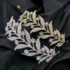 Bridal Hairpiece | Bridesmaids | Hair Comb | Bridal Hair Jewellery | Wedding Prom Bridal Hair Accessories | Leaf Rhinestones Crystal Hair Comb