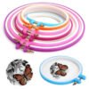 5 PCS Adjustable Plastic Embroidery Hoop Set - Cross Stitch Ring Frames, Durable Sewing Tools for Needlework Projects