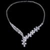Cubic Zircon Jewelry Set for Women Stud Earrings and Necklace, Silver necklace, Wedding necklace set, Leaf style Wedding jewellery