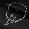 Branch Shape Necklace And Earring set, Bridal Necklace Set, Silver Wedding Necklace Earrings Set, Wedding Necklace for bride