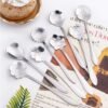 8Pcs Flower Spoons Set, Small Teaspoon, Coffee Spoon, Cute Ice Cream Dessert Spoon, Gold Stainless Steel Spoon For Coffee Tea