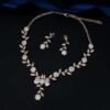 Bridal necklace and earrings| Bridal jewelry set | Wedding necklace set| Leaf style Wedding jewellery for bride