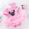Cute Baby Girls' Pink Romper Dress for Birthday Celebrations Baby Girls dress romper Baby birthday dress Baby pink dress