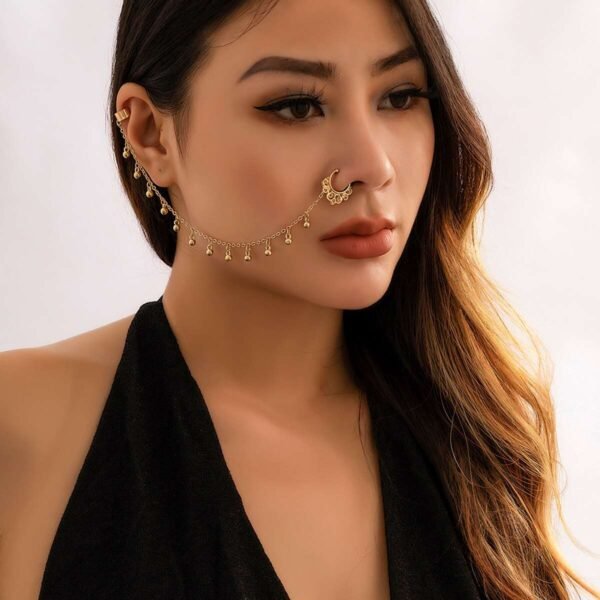 Nose Chain | Nose to Ear Chain | Face Chain| Nose Chain Earring | Nose Cuff Chain | Clip on Nose Chain
