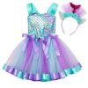 Mermaid Flower Dress with Hairband, Girls Tutu Dress, Mermaid Tutu Dress, Mermaid Dress, Mermaid Outfit, Mermaid costume