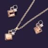 Crystal Pendants Necklace Earrings Sets | Bridal Wedding Earring Necklace Set | Colourful Jewellry Set | Bridesmaid Necklace Earring SET | Crystal Bridal Necklace Set