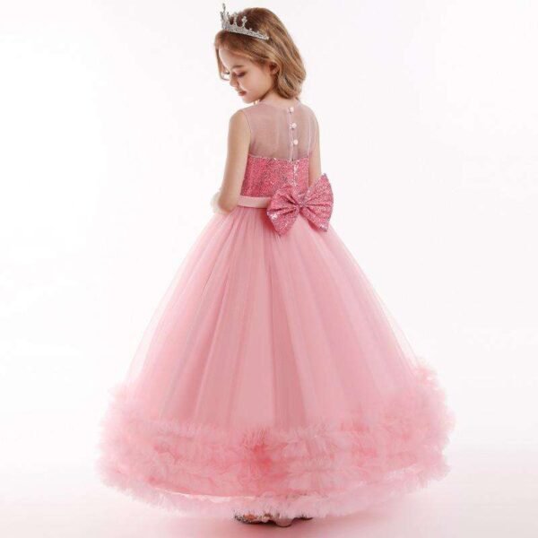 Girls Long Dresses, Flower Girl Dress, Lace Tulle Dresses, Girls Birthday Dress, Long Flower Girl Dress, floor-length girl dress, lace flower girl dress