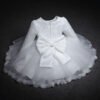 Toddler Christening gown, flower girl dress, Girls church dress, Newborn White Baptism dress, Toddler White dress, Christening Dress, Baby Girl Long Sleeves Dress