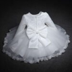 Toddler Christening gown, flower girl dress, Girls church dress, Newborn White Baptism dress, Toddler White dress, Christening Dress, Baby Girl Long Sleeves Dress