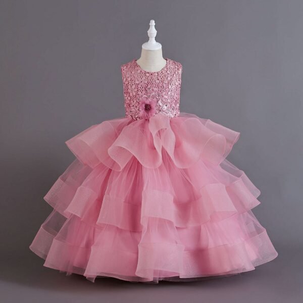 Girls Party Dress, Girls ball gown, wedding dress for girls, girls fluffy dress, girls long dress, lace tulle dress, birthday dress, Flower Girl Dresses