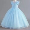 Girls dresses, Girls Birthday party dress, Girls wedding dress, flower girl dress, long dress, Girls Blue Dress size 4y to 12y