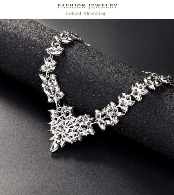 Glamorous Leaf-inspired Jewelry Set: Perfect for Weddings and Parties, Leaves Jewelry Sets for Women, Bridal Necklace Earrings Set, Wedding jewellery, Party Necklace
