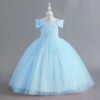 Girls dresses, Girls Birthday party dress, Girls wedding dress, flower girl dress, long dress, Girls Blue Dress size 4y to 12y