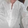 Women Summer Elegant Hollow Out Dresses Vintage Solid Lace Loose V-neck Beach Sexy Mini Dresses Embroidery Pattern Vestidos