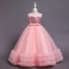 Girls Long Dresses, Flower Girl Dress, Lace Tulle Dresses, Girls Birthday Dress, Long Flower Girl Dress, floor-length girl dress, lace flower girl dress