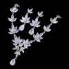 Cubic Zircon Bridal Jewelry Set | Leaves Shape Necklace | Silver Bridal Necklace and Earrings | Wedding Necklace Set | Leaf style jewellery for bride