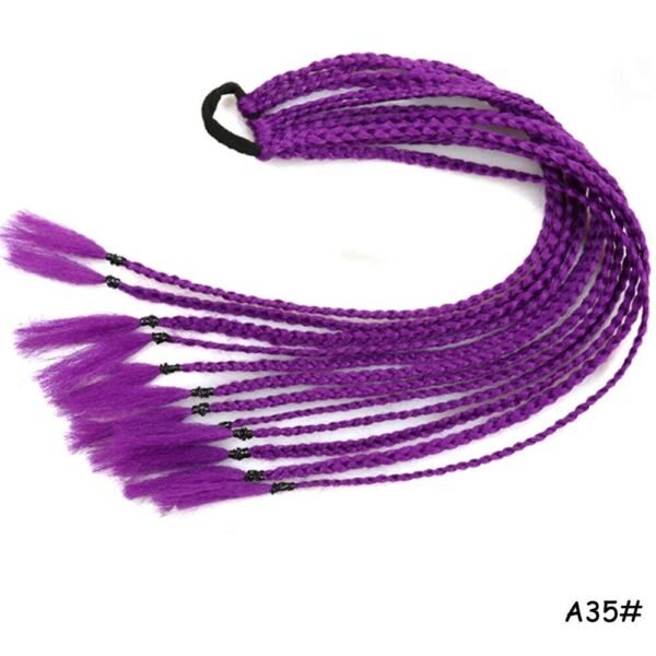 Colorful Hair Braided 60CM Elastic Rubber Band Braiding Pony Tail Hair Extensions For Girls - Ponytail Hair Bands - Hair Ornament Headbands