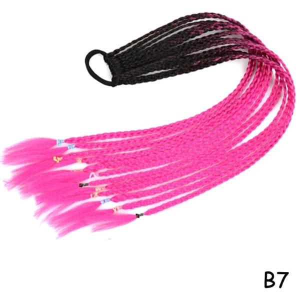 Colorful Hair Braided 60CM Elastic Rubber Band Braiding Pony Tail Hair Extensions For Girls - Ponytail Hair Bands - Hair Ornament Headbands