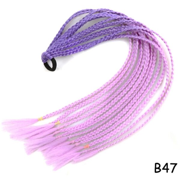 Colorful Hair Braided 60CM Elastic Rubber Band Braiding Pony Tail Hair Extensions For Girls - Ponytail Hair Bands - Hair Ornament Headbands