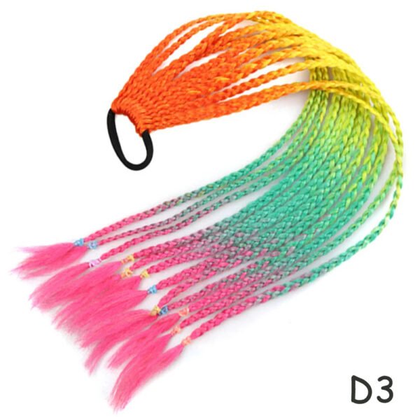 Colorful Hair Braided 60CM Elastic Rubber Band Braiding Pony Tail Hair Extensions For Girls - Ponytail Hair Bands - Hair Ornament Headbands