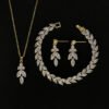 Necklace Set for brides bridal jewelry Wedding Bridal Drop Earrings Jewelry Set silver leaf wedding Earrings Necklace jewelry set