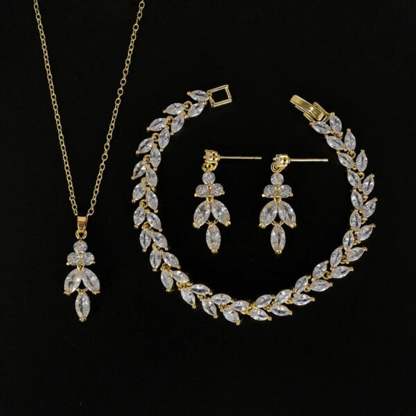 Necklace Set for brides bridal jewelry Wedding Bridal Drop Earrings Jewelry Set silver leaf wedding Earrings Necklace jewelry set