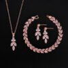 Necklace Set for brides bridal jewelry Wedding Bridal Drop Earrings Jewelry Set silver leaf wedding Earrings Necklace jewelry set