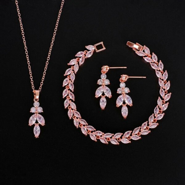 Necklace Set for brides bridal jewelry Wedding Bridal Drop Earrings Jewelry Set silver leaf wedding Earrings Necklace jewelry set