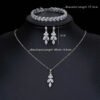 Necklace Set for brides bridal jewelry Wedding Bridal Drop Earrings Jewelry Set silver leaf wedding Earrings Necklace jewelry set