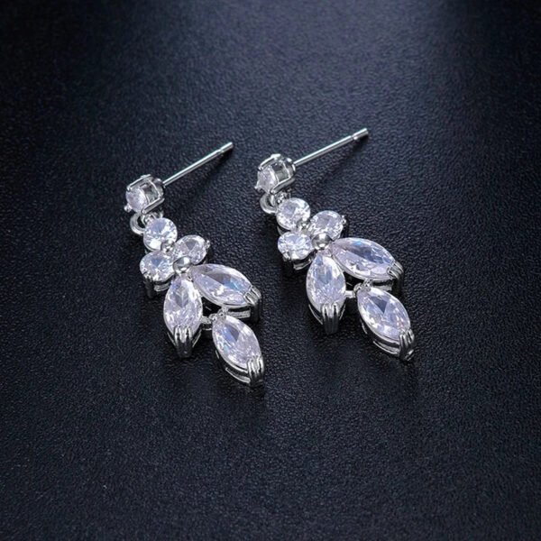 Necklace Set for brides bridal jewelry Wedding Bridal Drop Earrings Jewelry Set silver leaf wedding Earrings Necklace jewelry set
